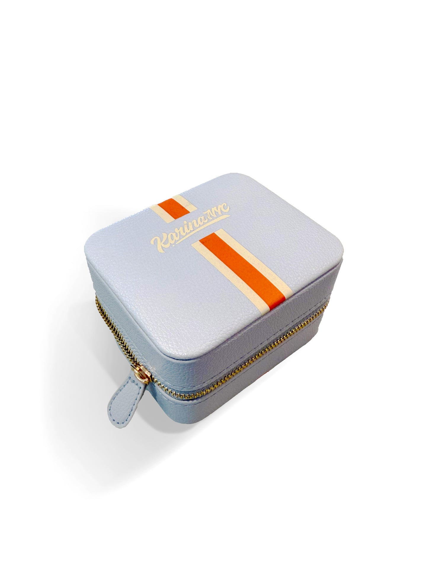 Blue travel jewelry case