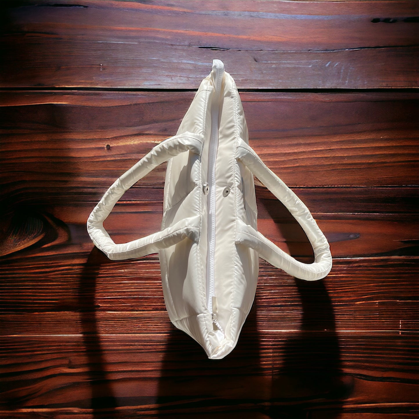 Winter White Puffer Tote