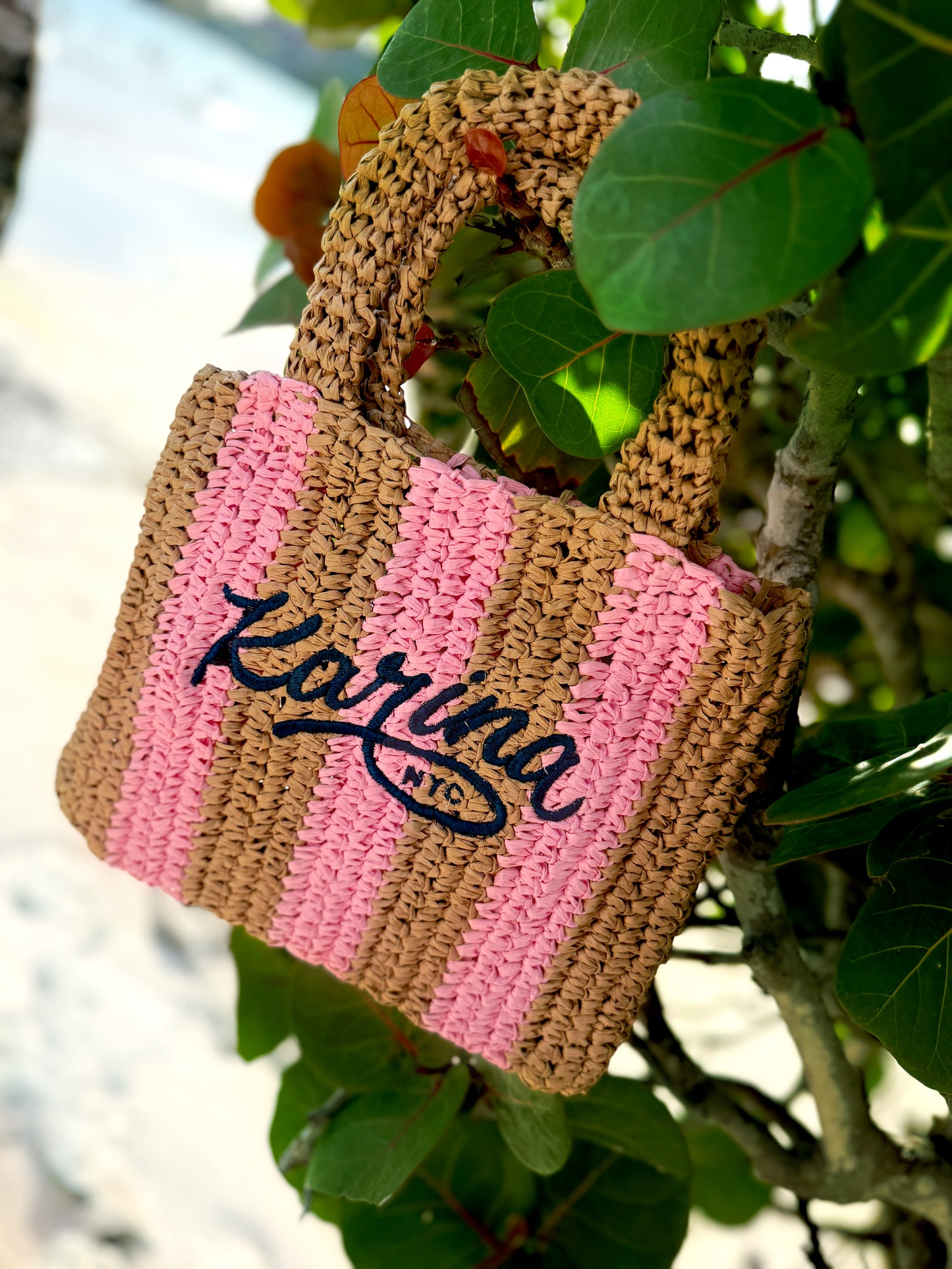 Pink Striped Mini Bag