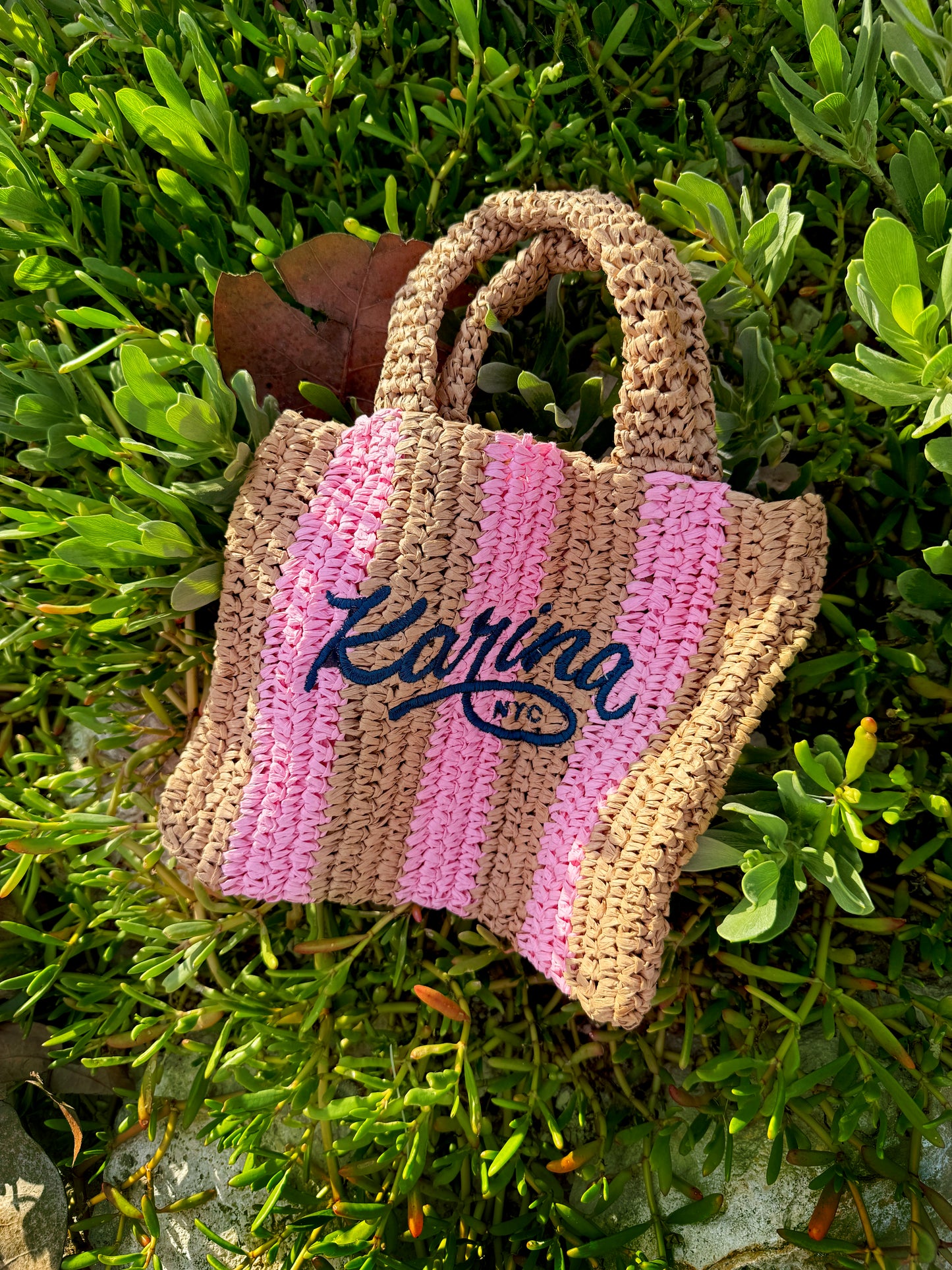 Pink Striped Mini Bag