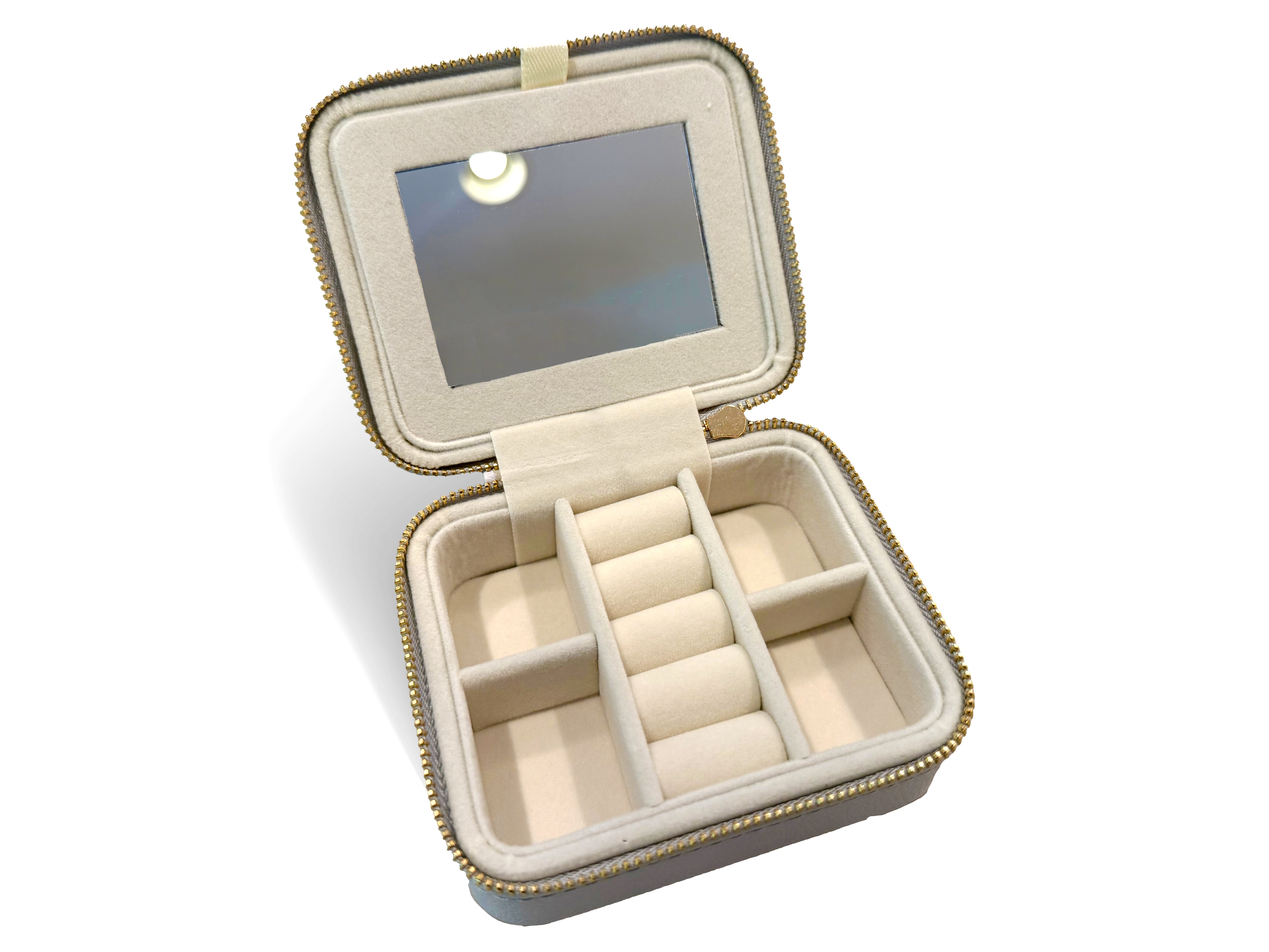 Blue travel jewelry case