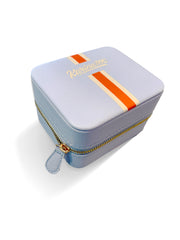 Blue travel jewelry case