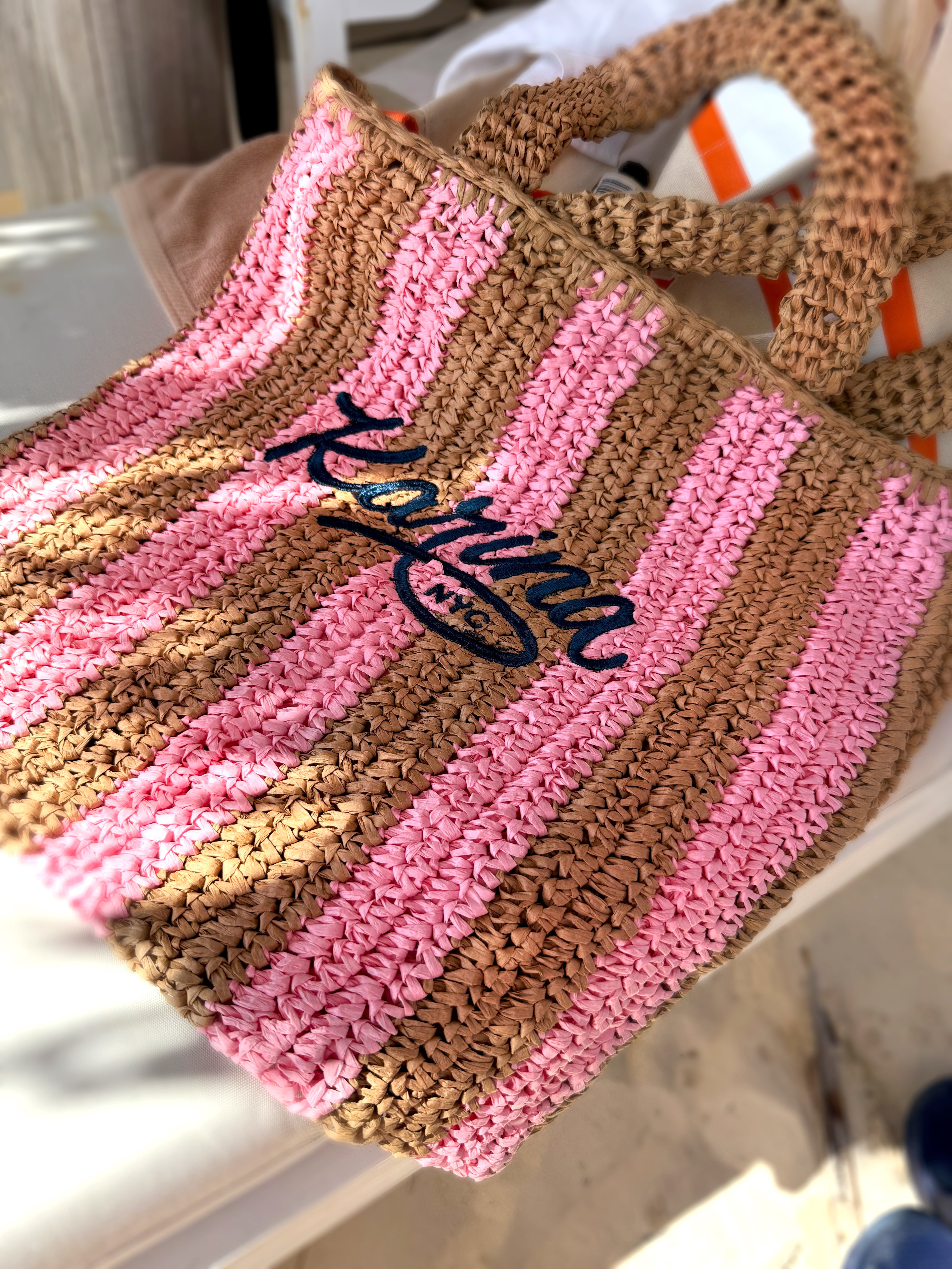 Pink Striped Bag
