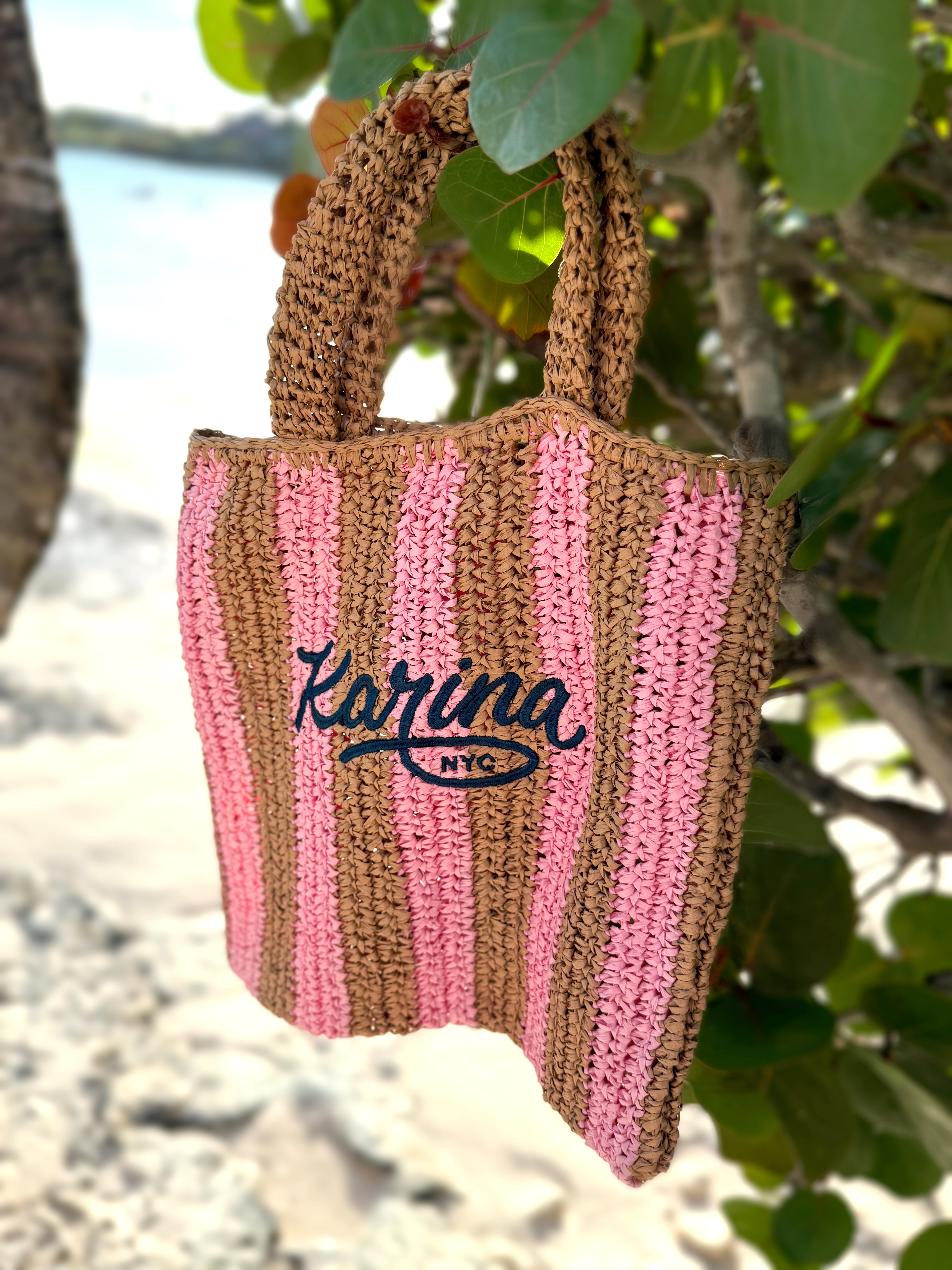 Pink Striped Bag