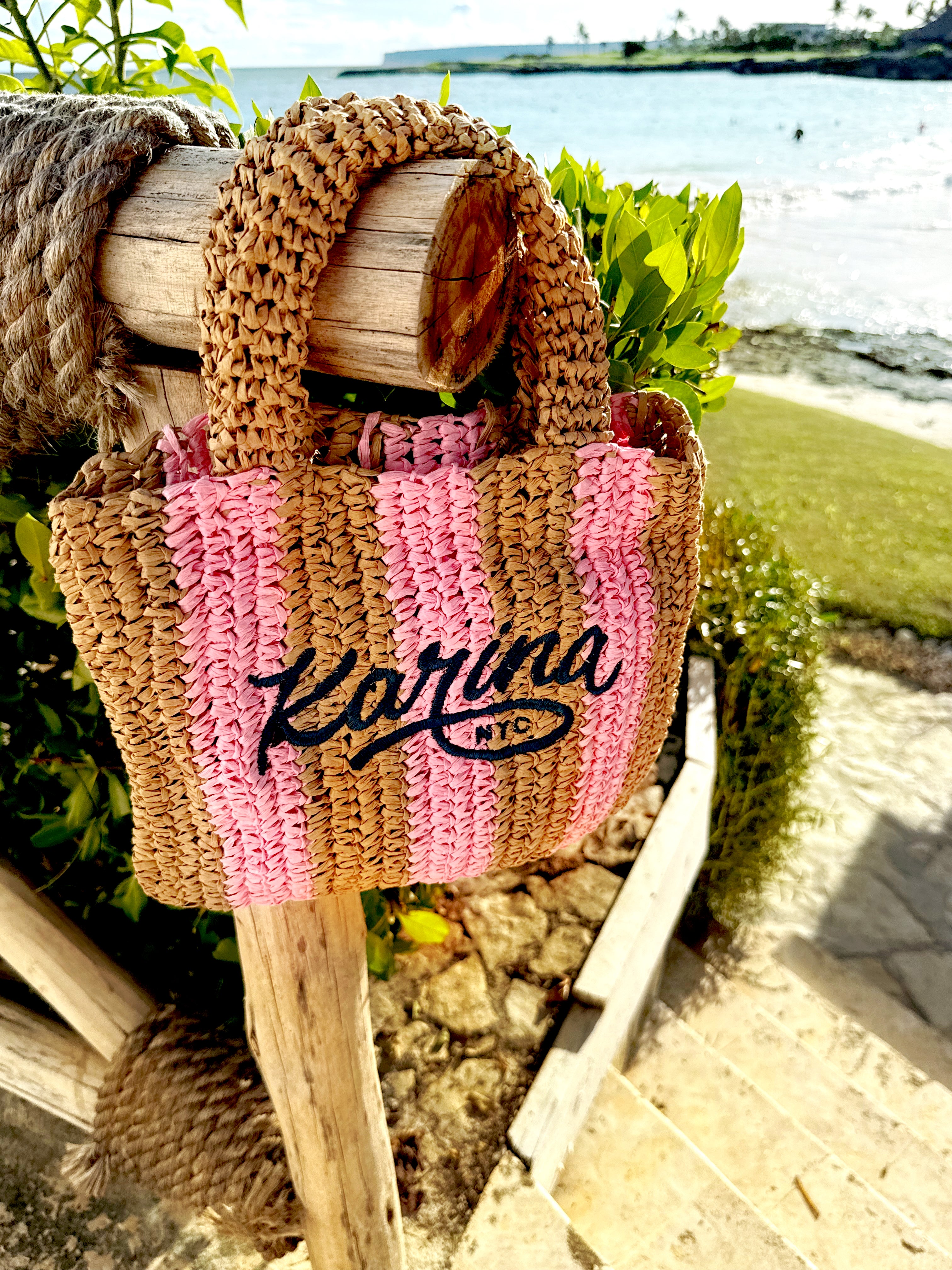 Pink Striped Mini Bag