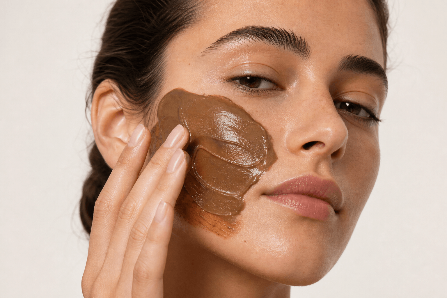 Applying Masque Vivant to face