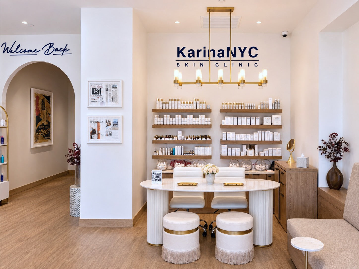 Front desk inside the KarinaNYC Wheatley Plaza clinic